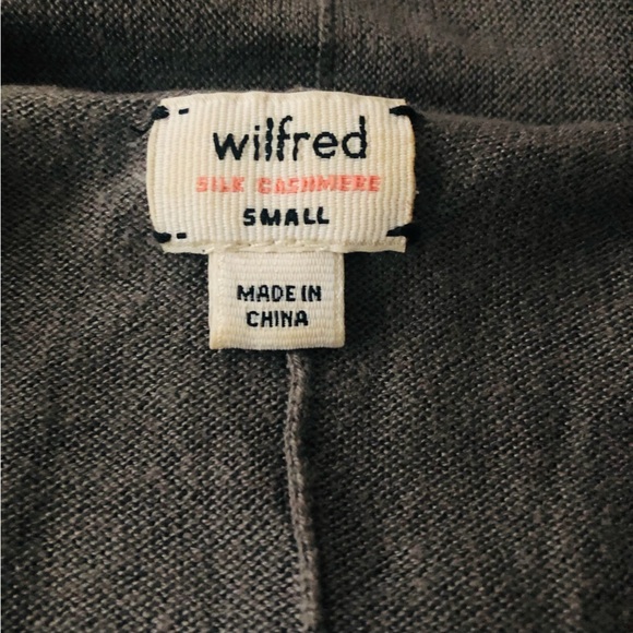 Aritzia Wilfred Silk Cashmere Waterfall Open Front Cardigan in Grey Size S - Picture 10 of 13